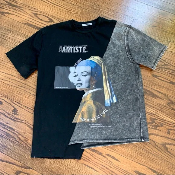 Maniere De Voir Marilyn Monroe Graphic Tee in Black/Gray - Picture 6 of 10